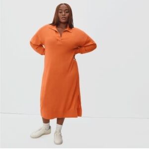 Everlane | The Cashmere Polo Dress | Persimmon